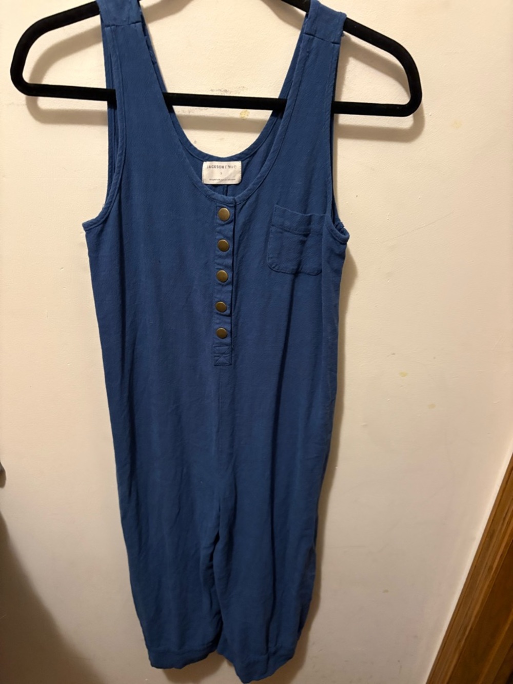 Jackson Rowe linen blend jumpsuit Havana blue size small